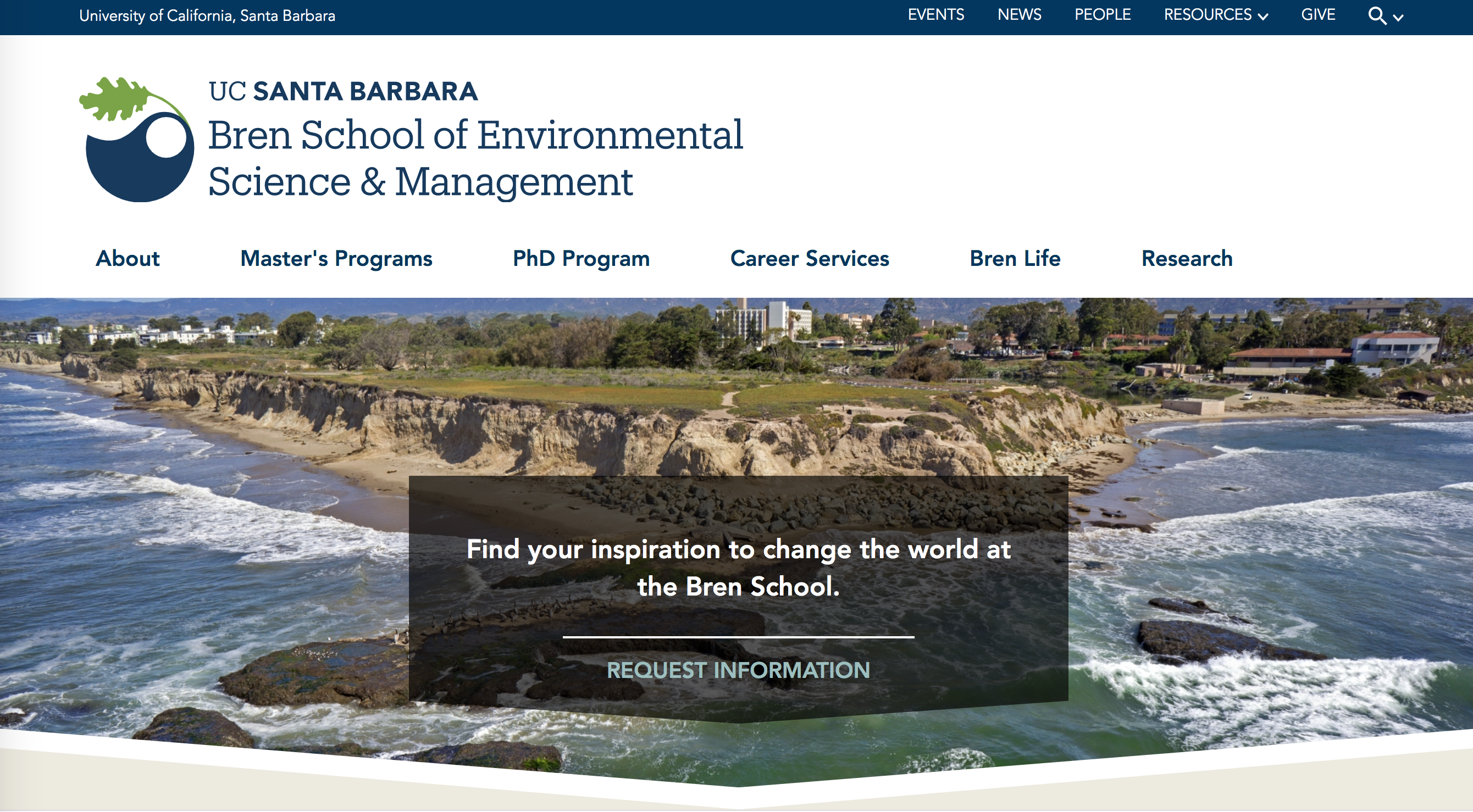 Bren School home page image