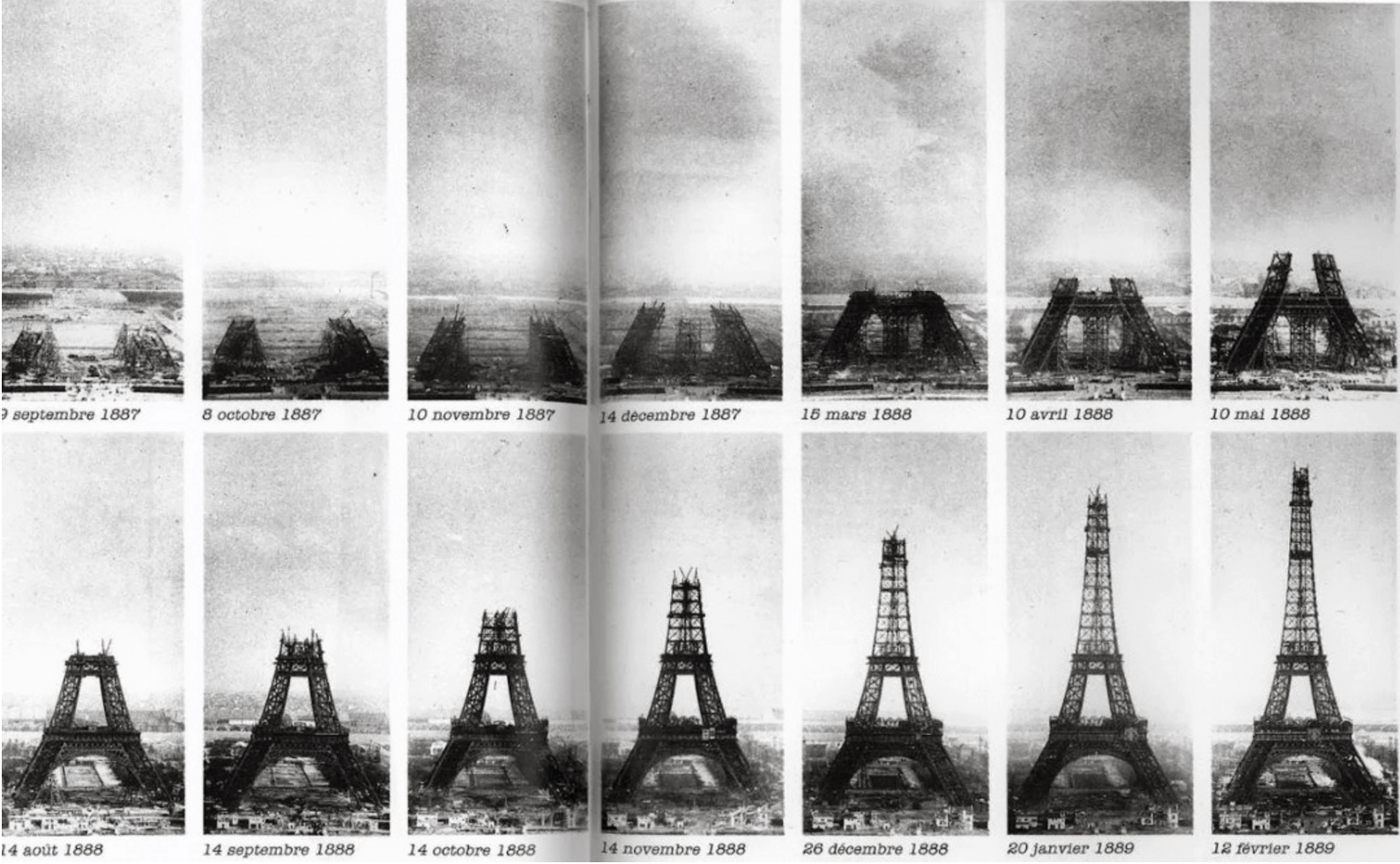 Eiffel Tower construction during 1889 World's Fair