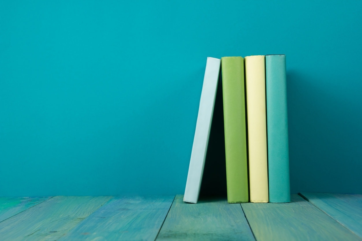 4 books on a shelf