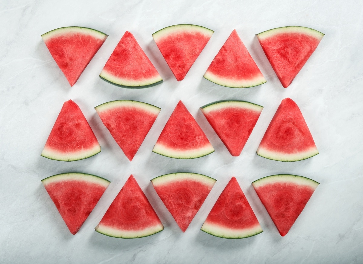 triangle shaped slices of watermelon