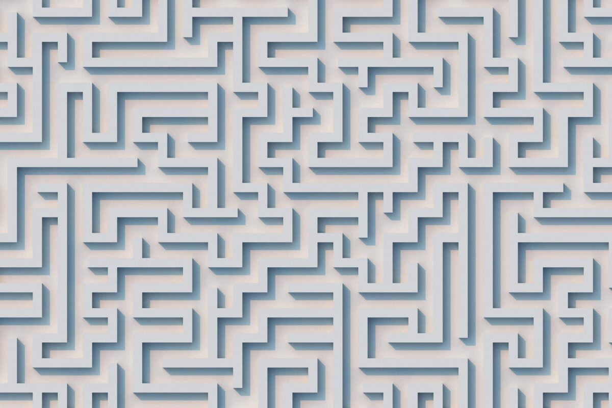 top view of a maze