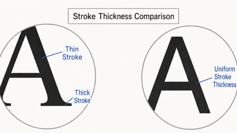 Stroke Thickness Comparison. The letter 